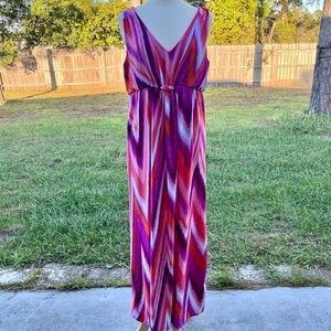 Women’s Floor Length Pink and Purple Maxi Dress - size XL